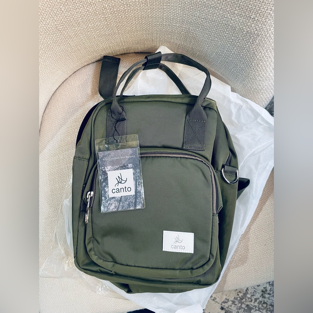 Crossbody Mini Backpack - Olive Green
